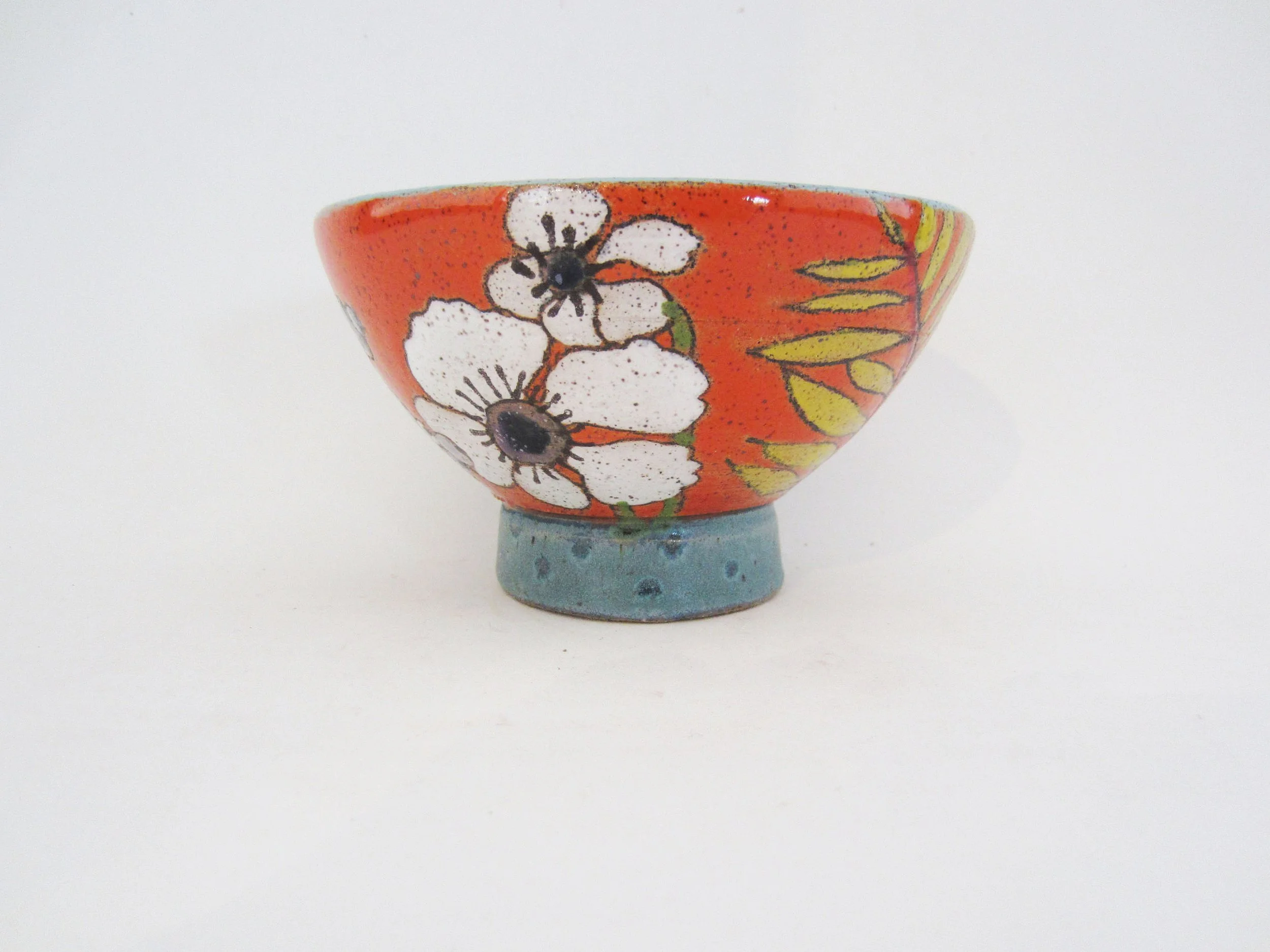 Flower and Pigment Rice Bowl (orange)