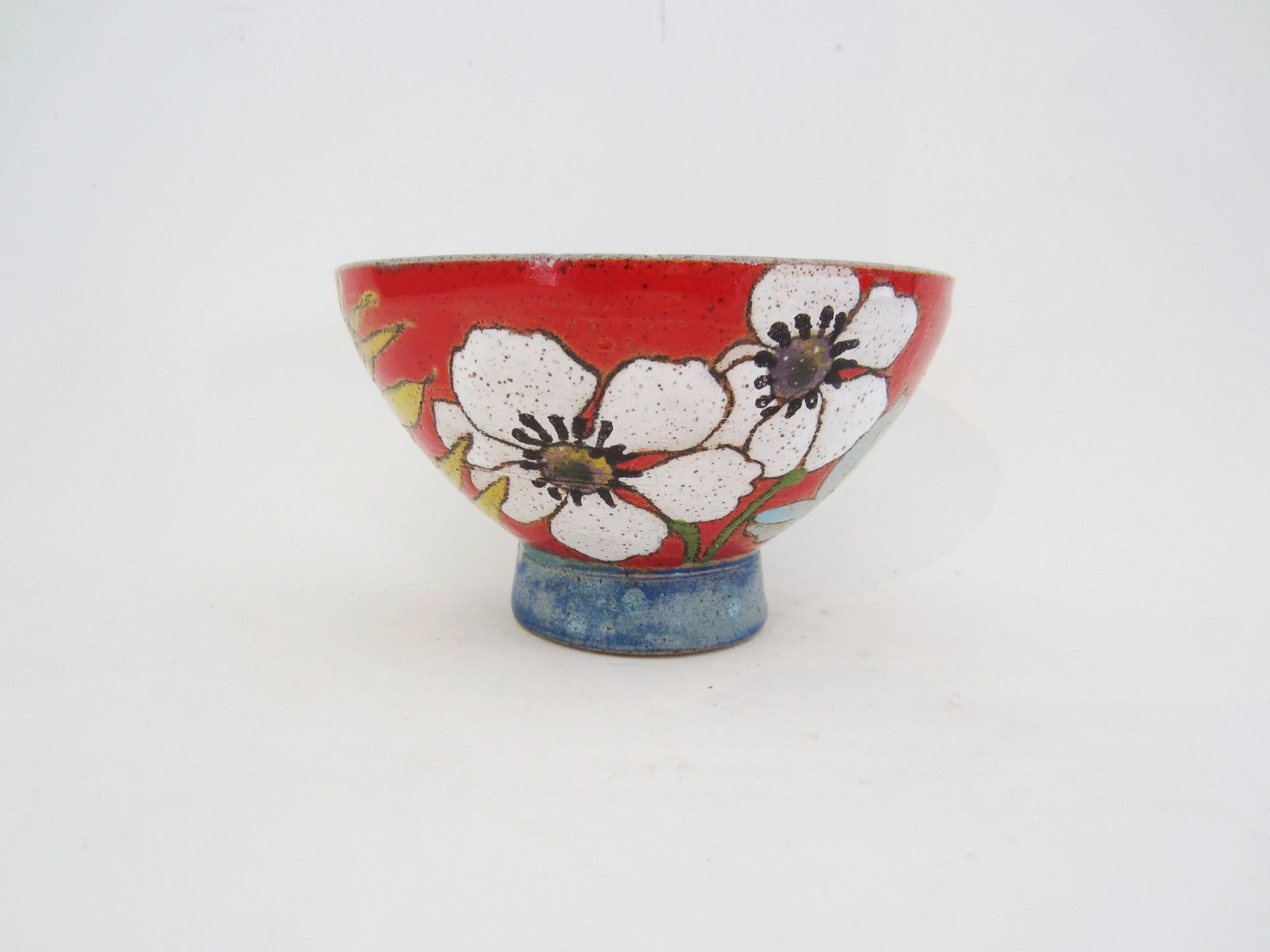 Flower and Pigment Rice Bowl (red)