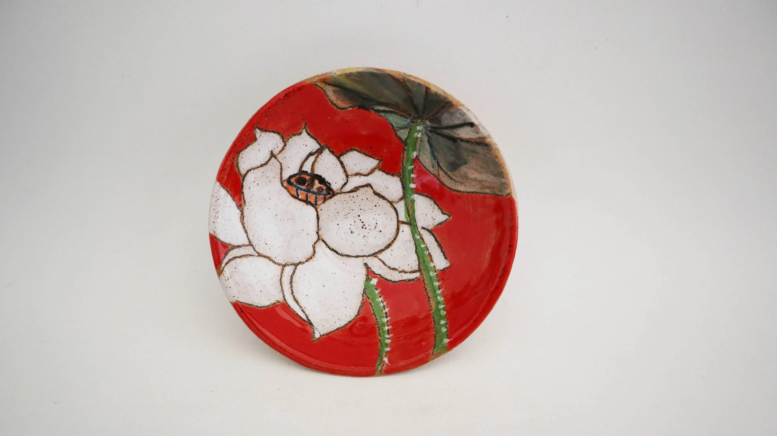 Lotus Salt Dish (red)