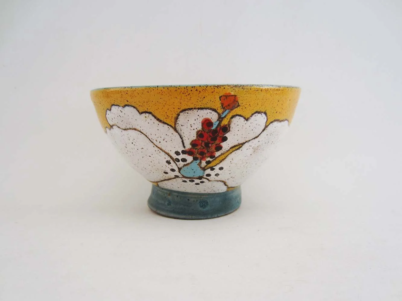 Flowers and Pigment Small Bowl (yellow)