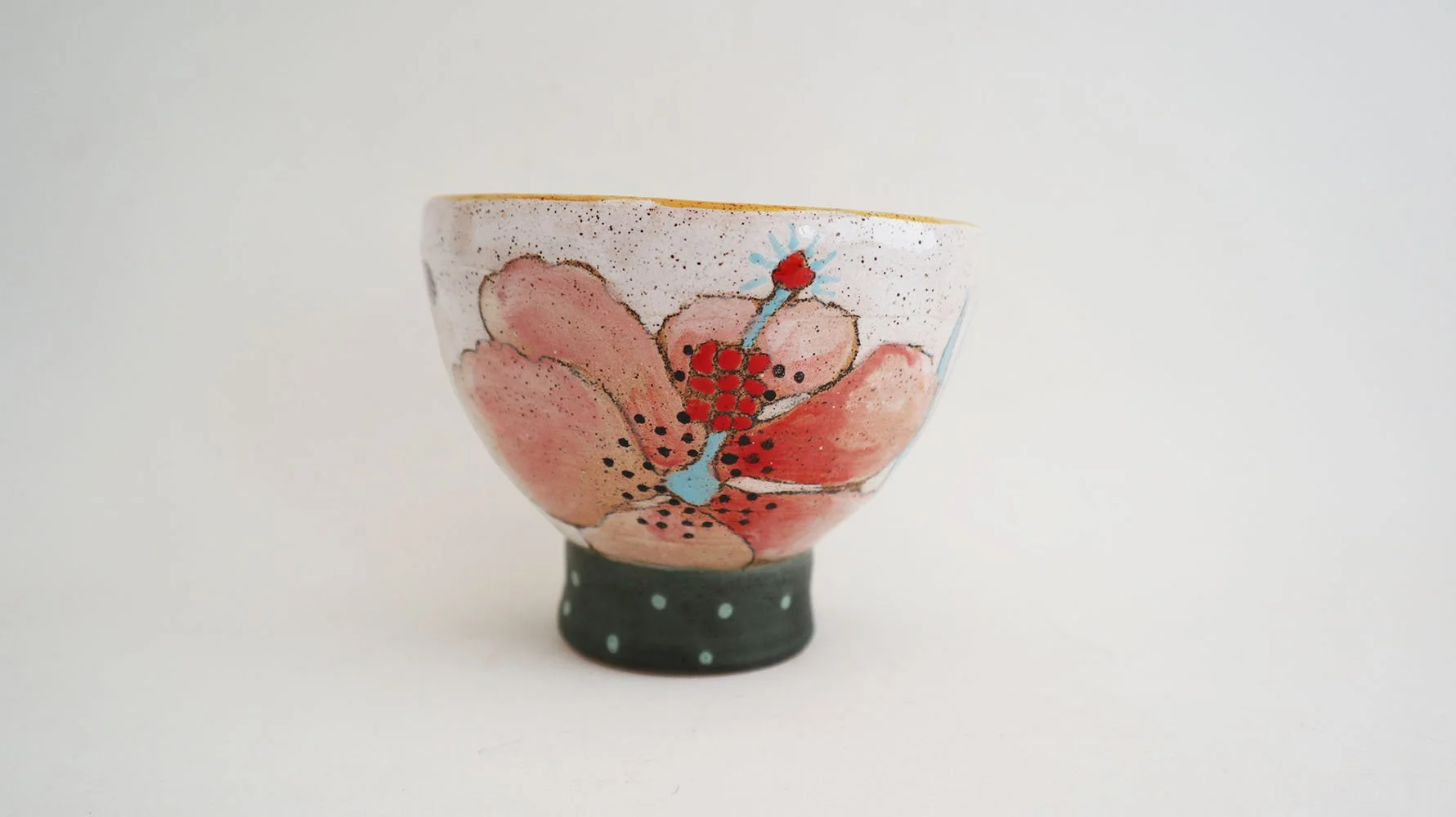 Flowers and Pigment Small Bowl (white)