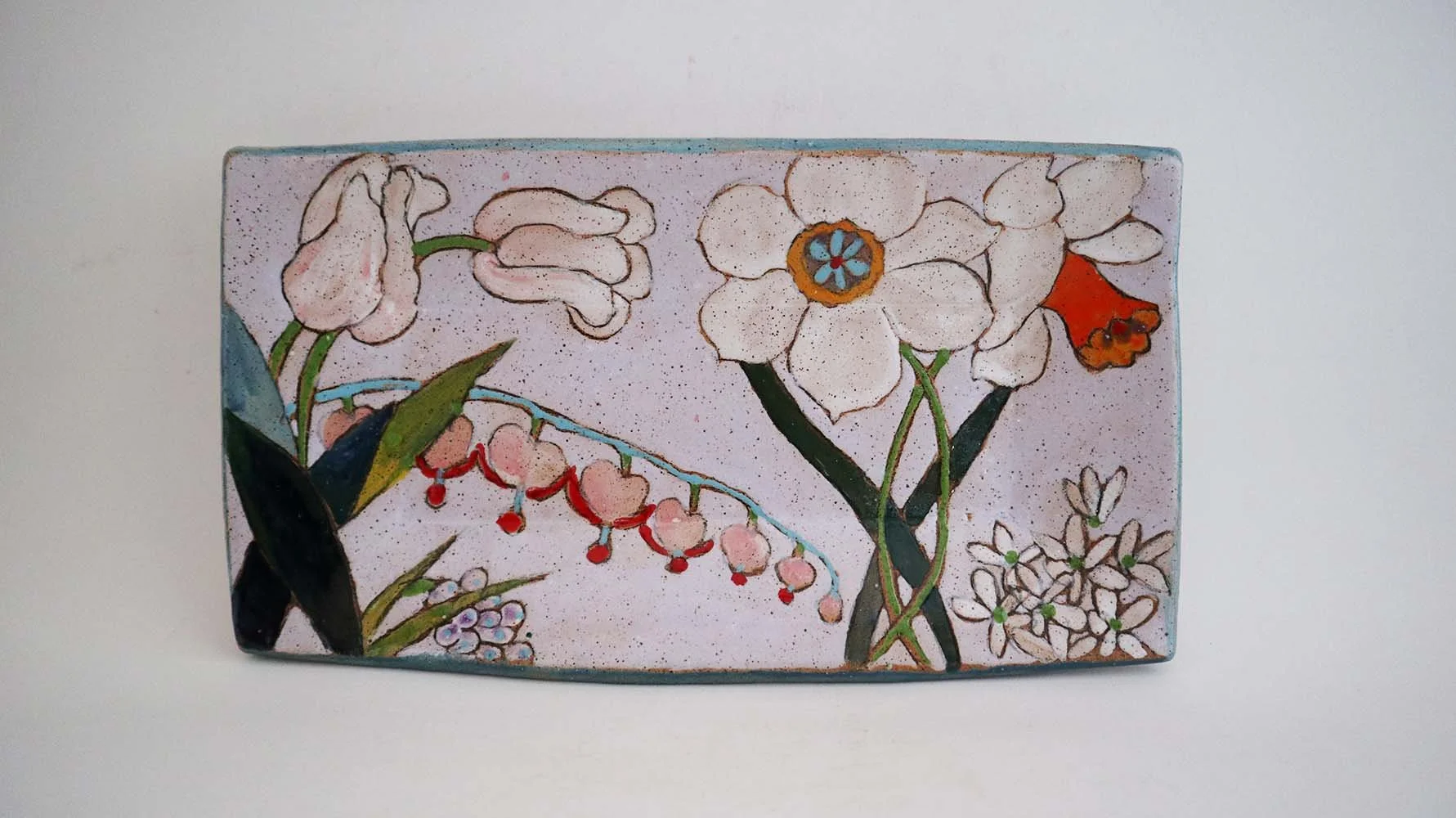 Spring Flower Small Rectangle Tray (light purple)