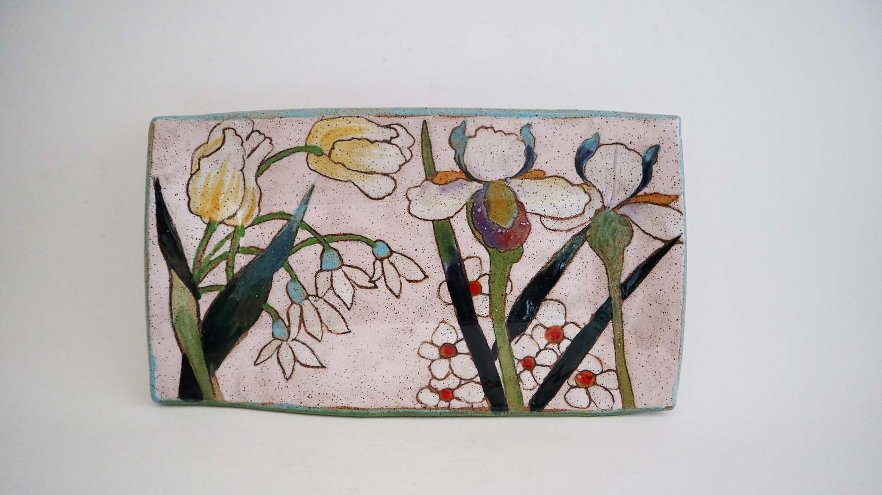 Spring Flower Small Rectangle Tray (light pink)