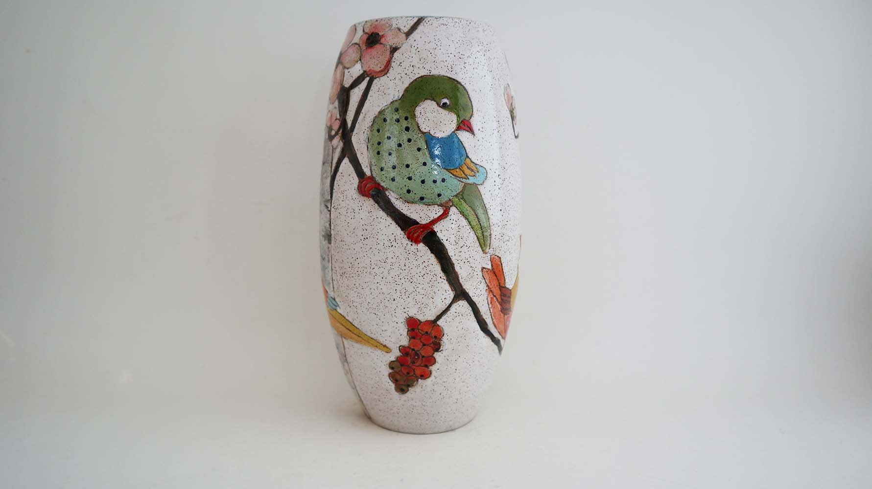 Flowers, Birds, and Berries Flower Vase
