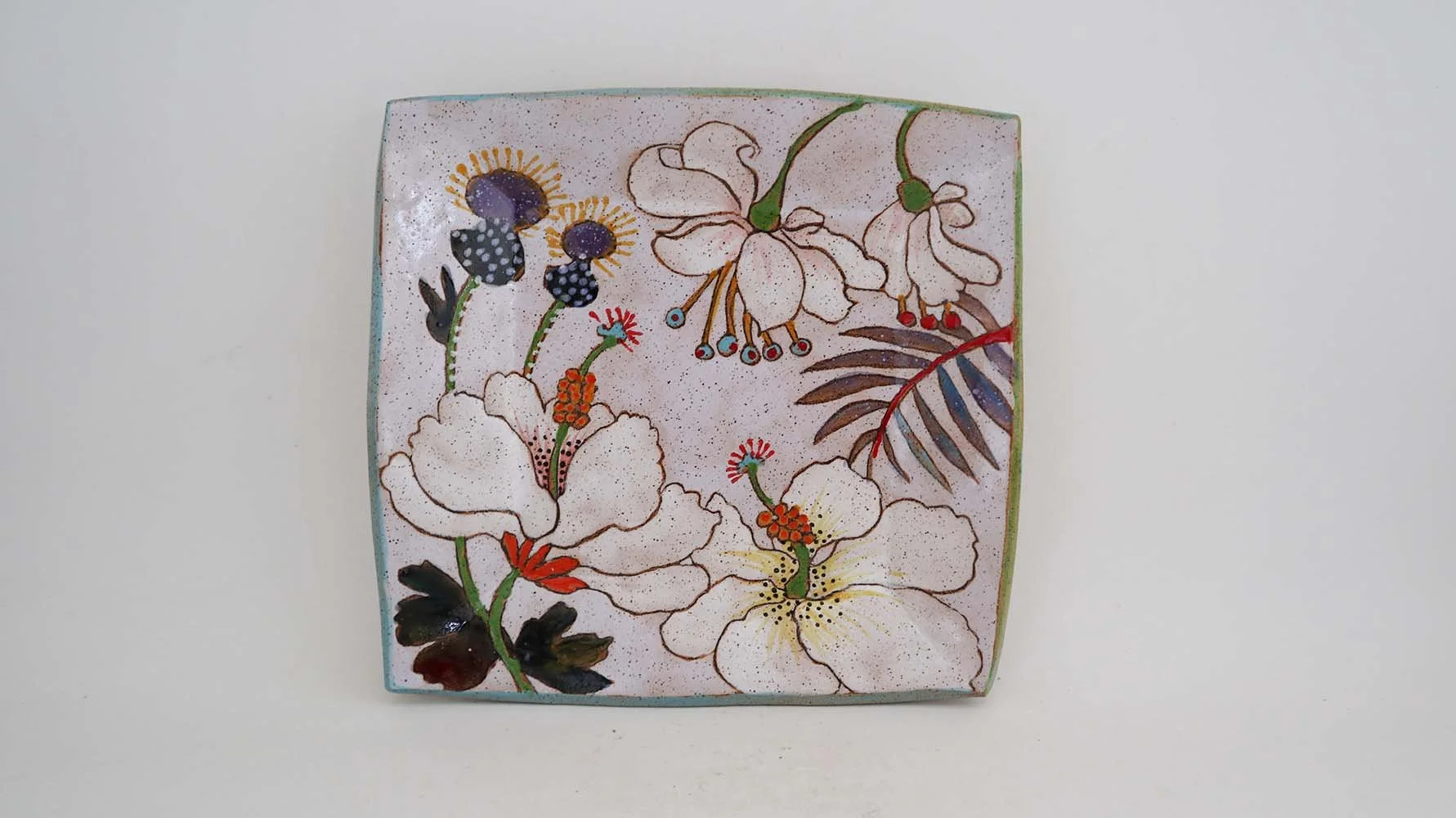 Spring Flower Square Dish (light purple)