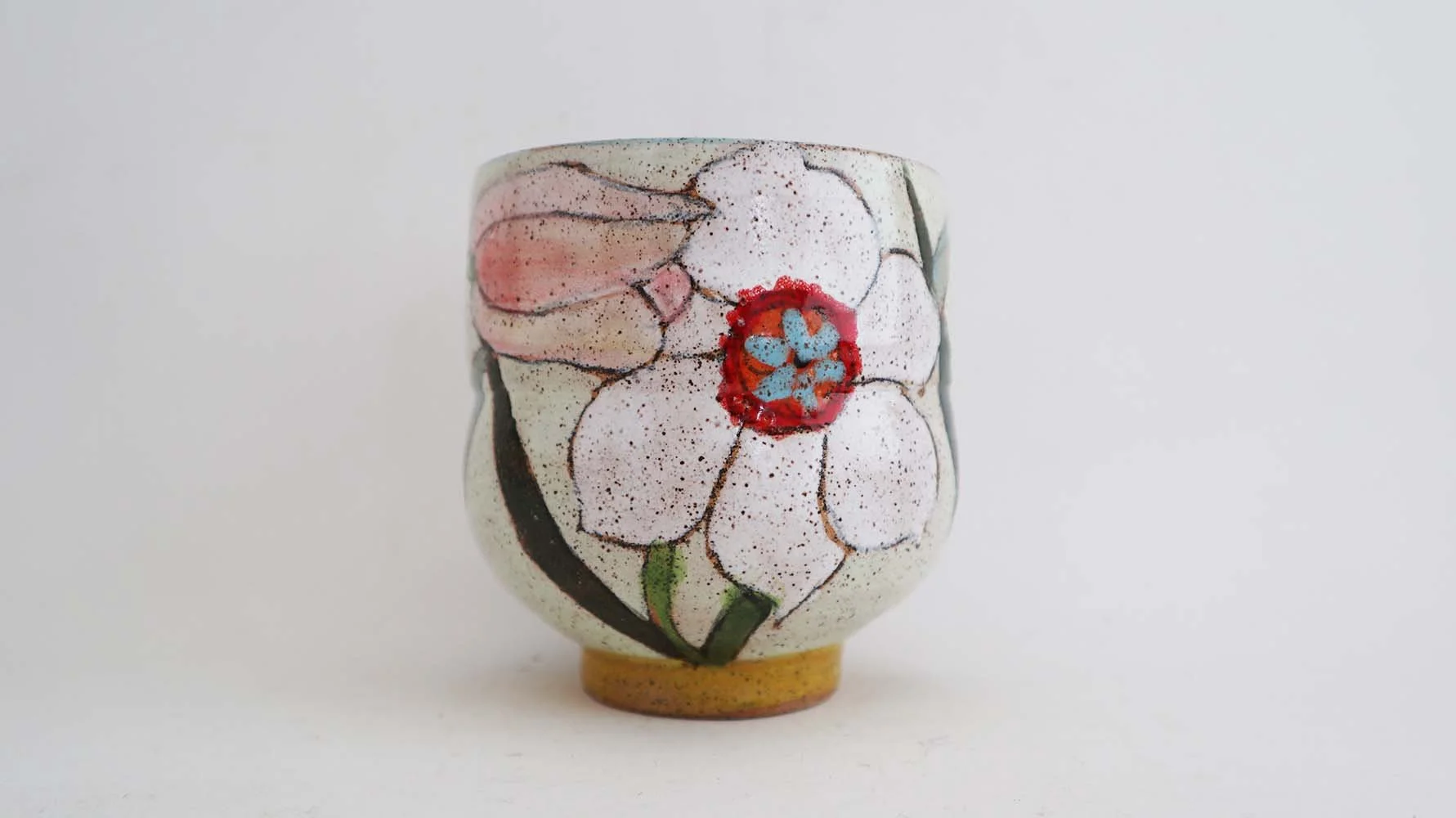 Spring Flower Tea Bowl (light green)