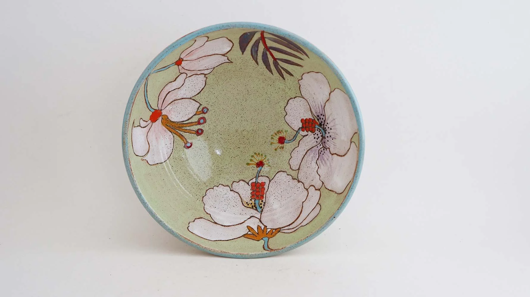 Spring Flower Small Serving Bowl (light green)