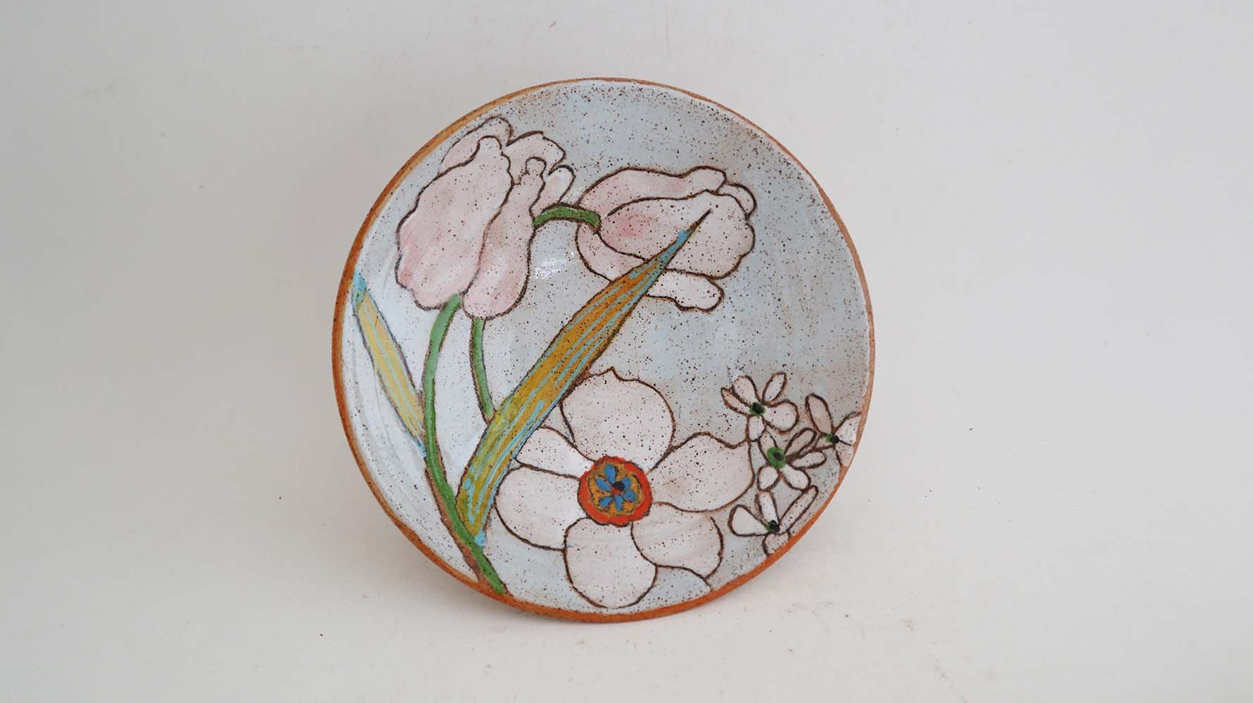 Spring Flowers Condiment Bowl (light blue)