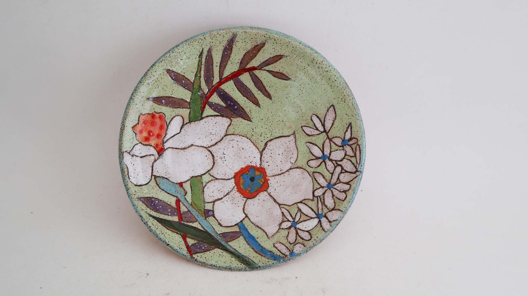 Spring Flowers Condiment Bowl (light green)