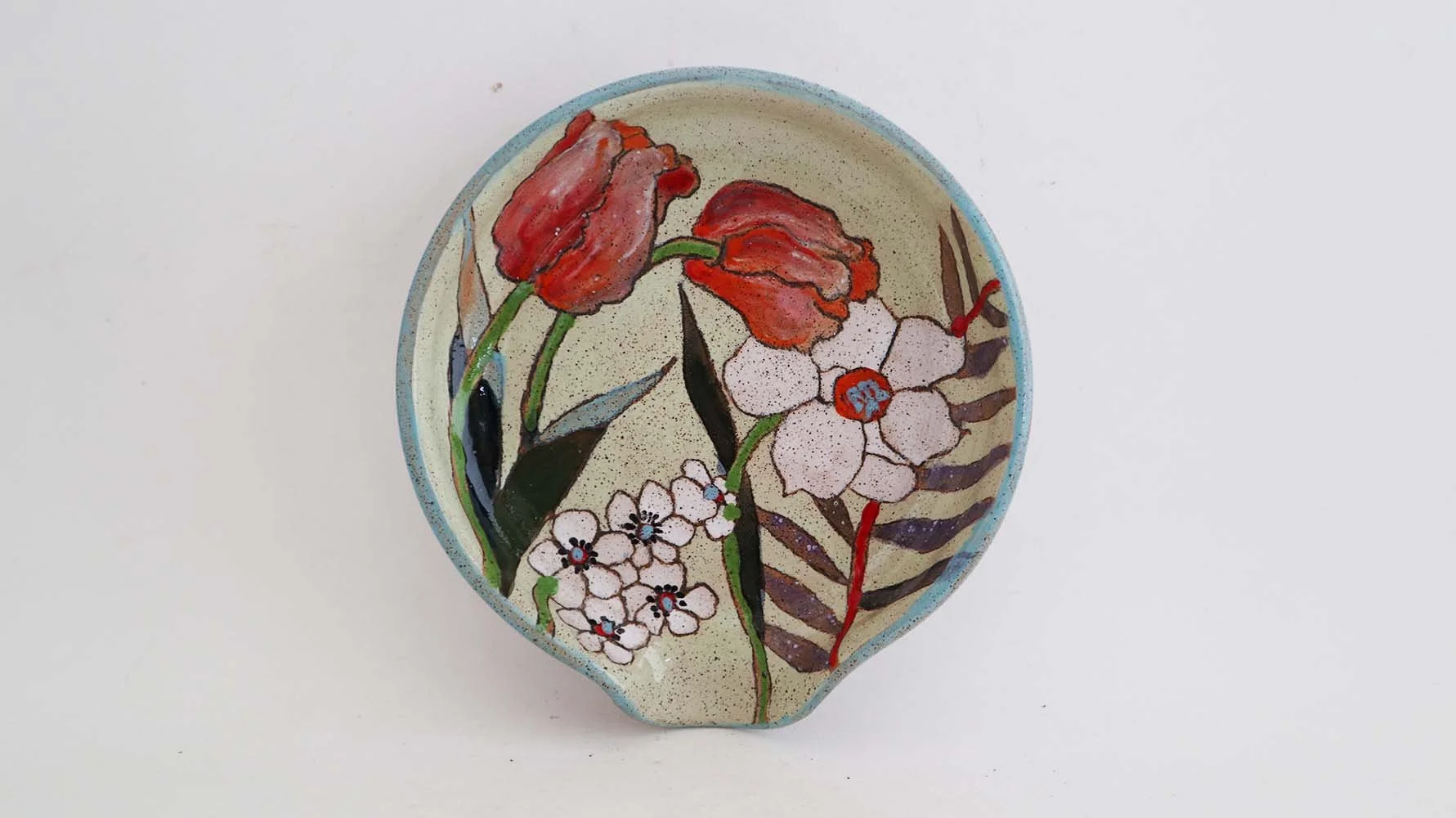 Spring Flower Spoon Rest (light green)