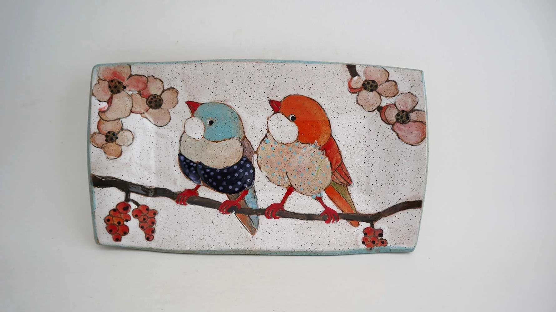 Flowers, Birds, and Berries Small Rectangle Tray