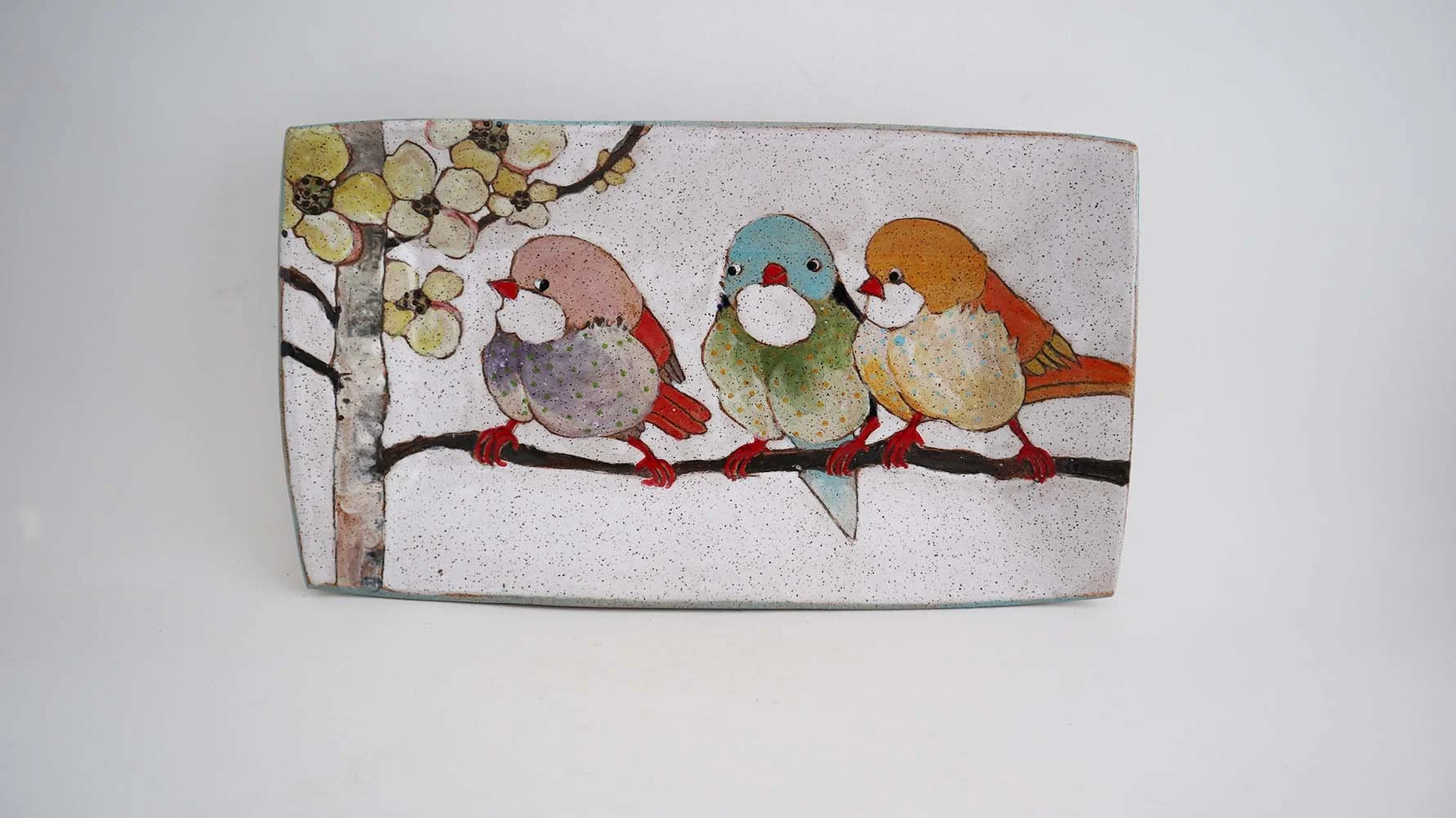 Flowers, Birds, and Berries Rectangle Tray