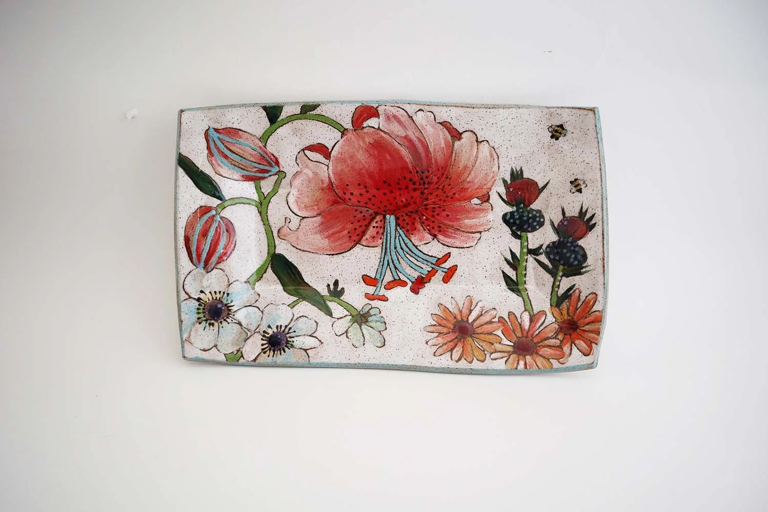 Flowers and Pigment Small Rectangle