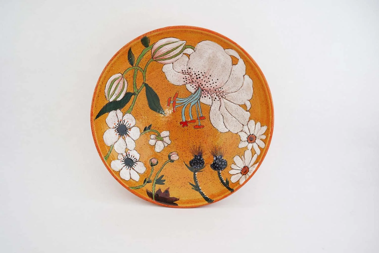 Flowers and Pigment Small Serving Bowl