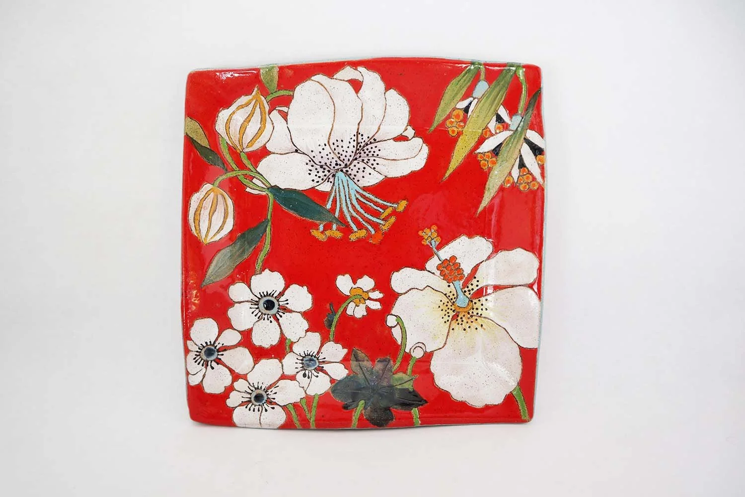 Flowers and Pigment  Square Platter