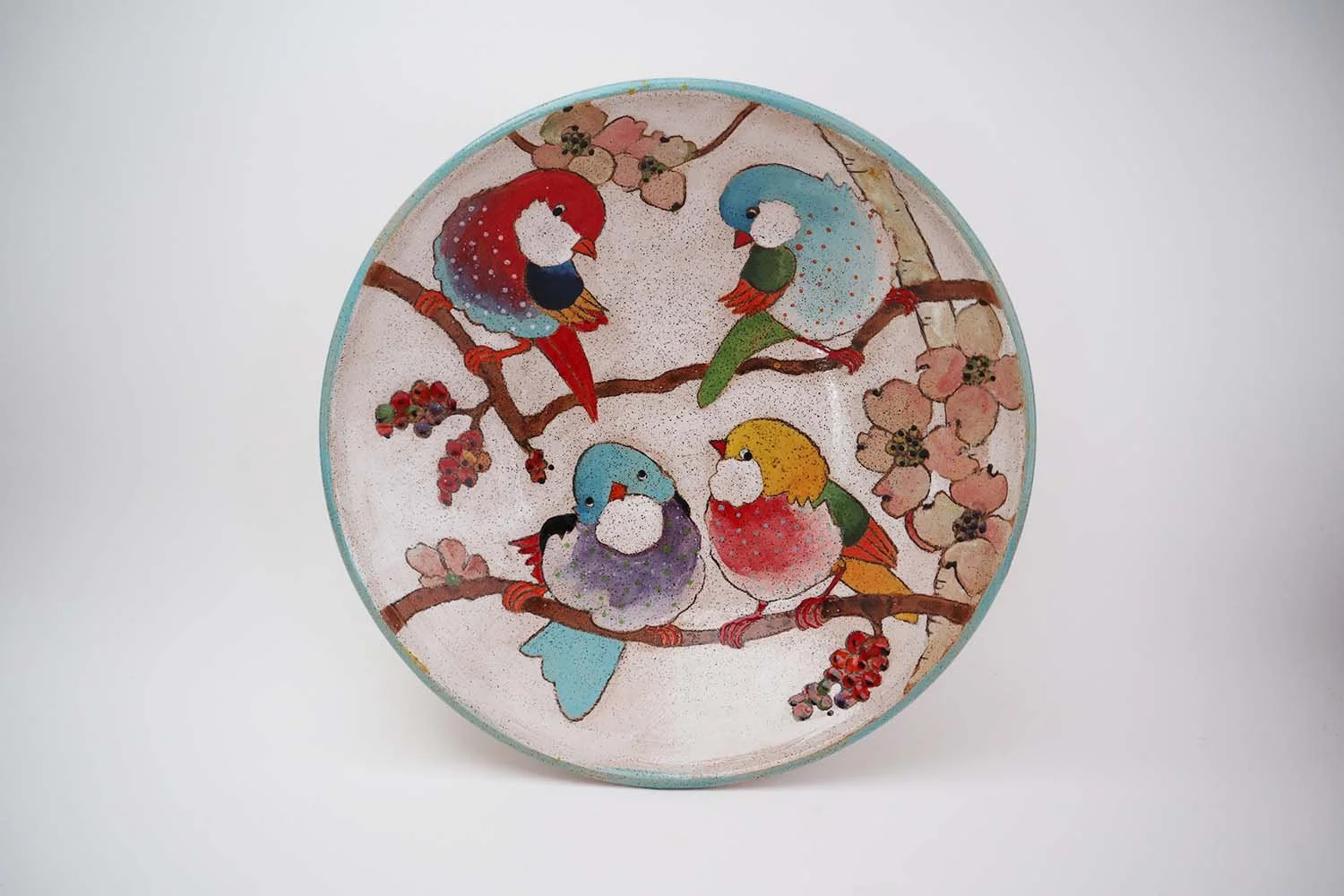 Flowers, Birds, & Berries Large Serving Bowl - Made to Order