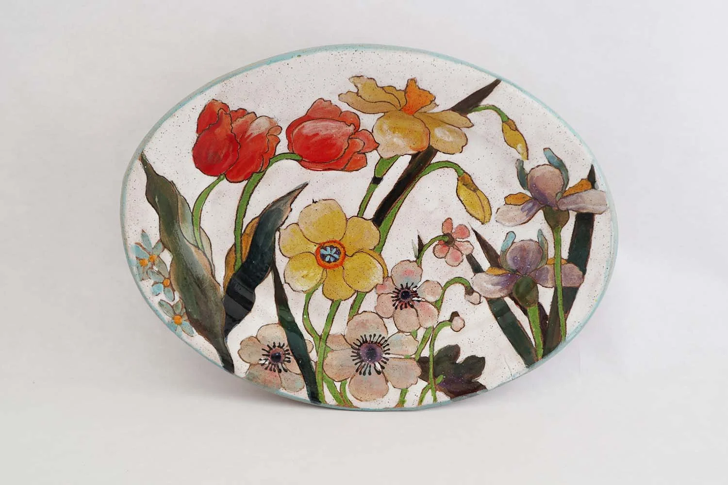 Spring Flowers  Small Oval Platter