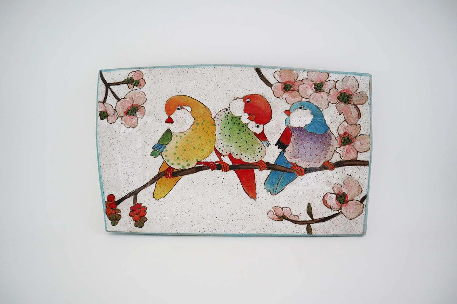 Flowers, Birds, and Berries Medium Rectangle Tray