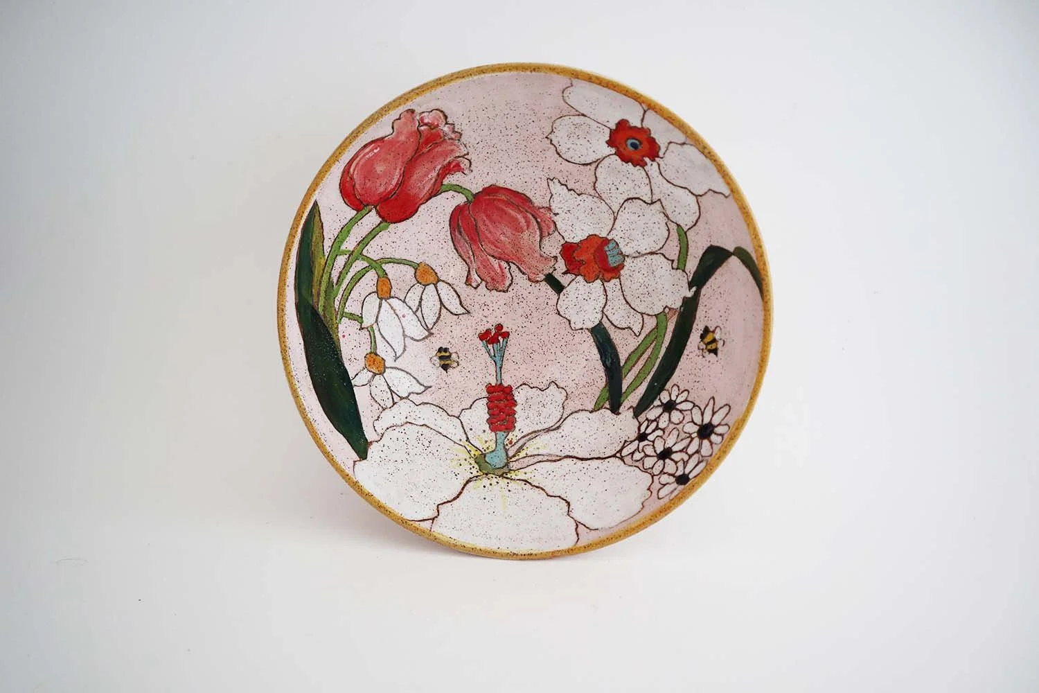 Spring Flower Small Serving Bowl (light pink)