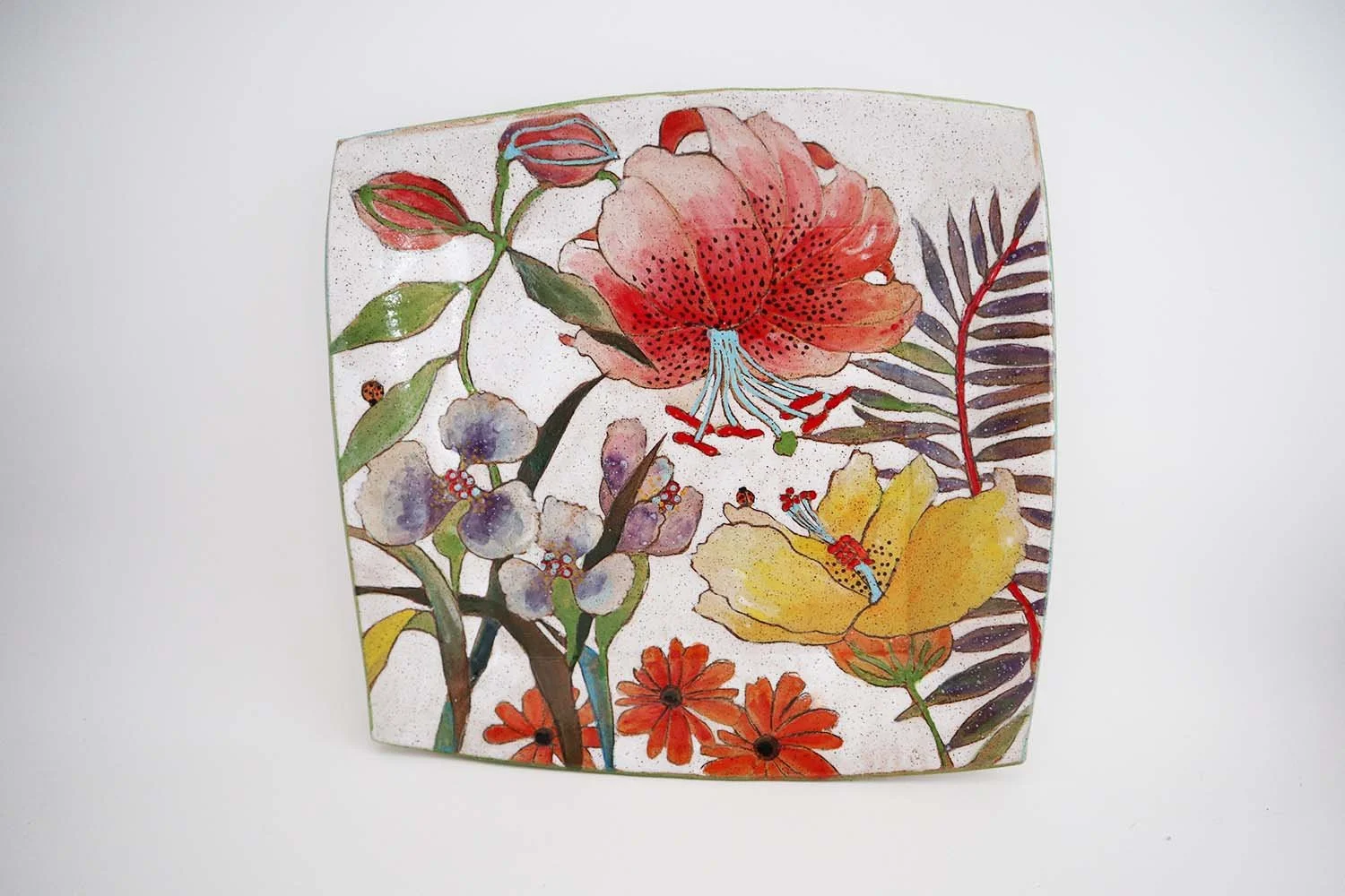 Flower and Pigment Large Square Platter