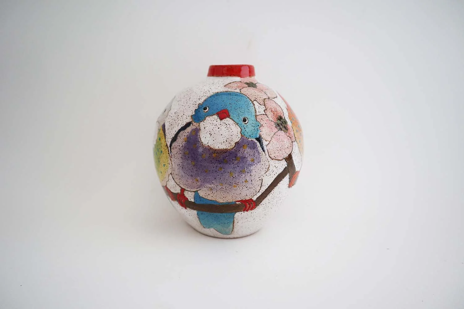 Flowers, Birds, and Berries Bud Vase