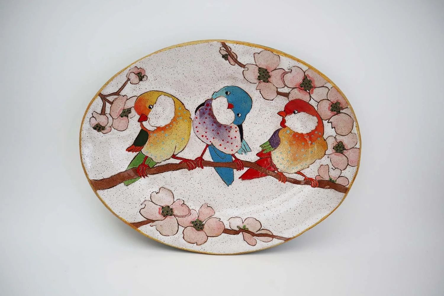 Flowers, Birds, and Berries Small Oval Platter