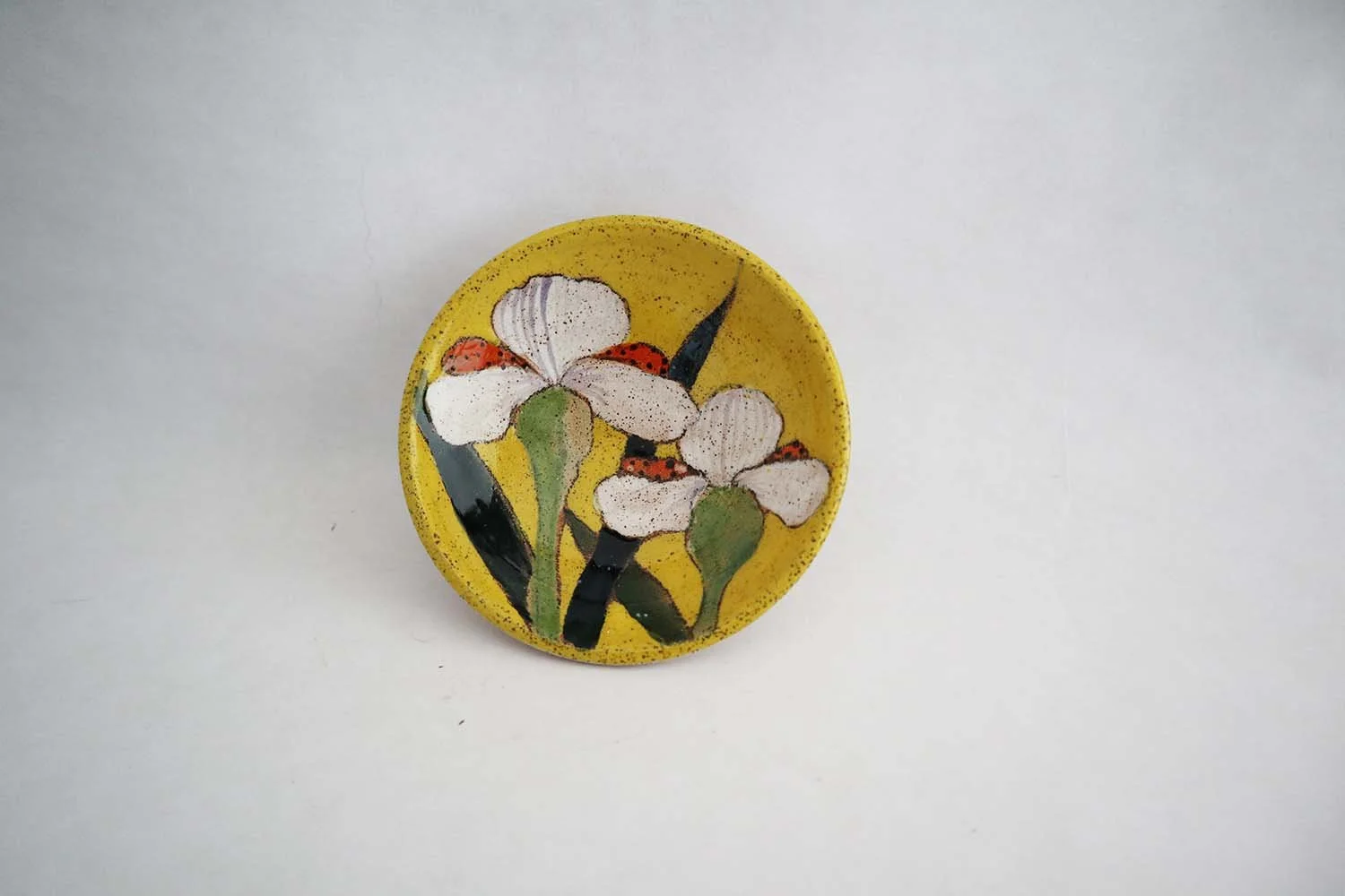 Flowers and Pigment Salt Dish (bright yellow)