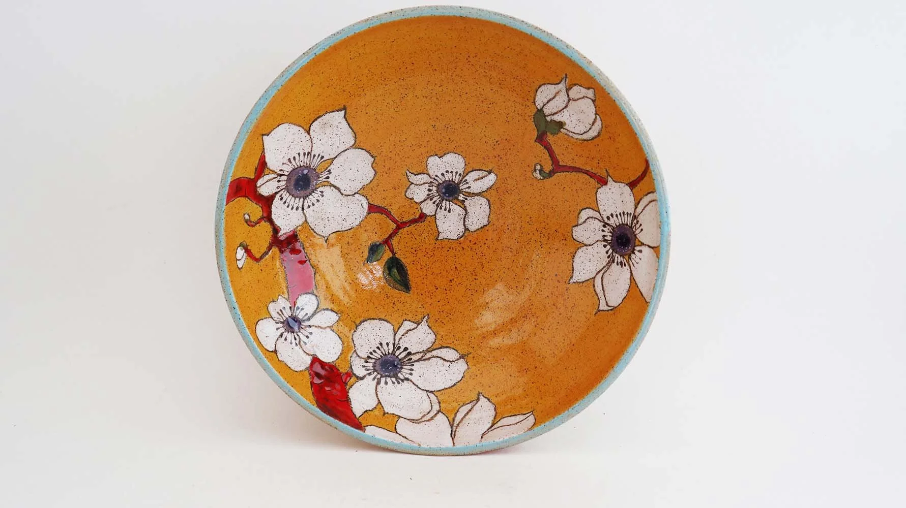 Magnolia Flower Small Serving Bowl (yellow)- Made to Order