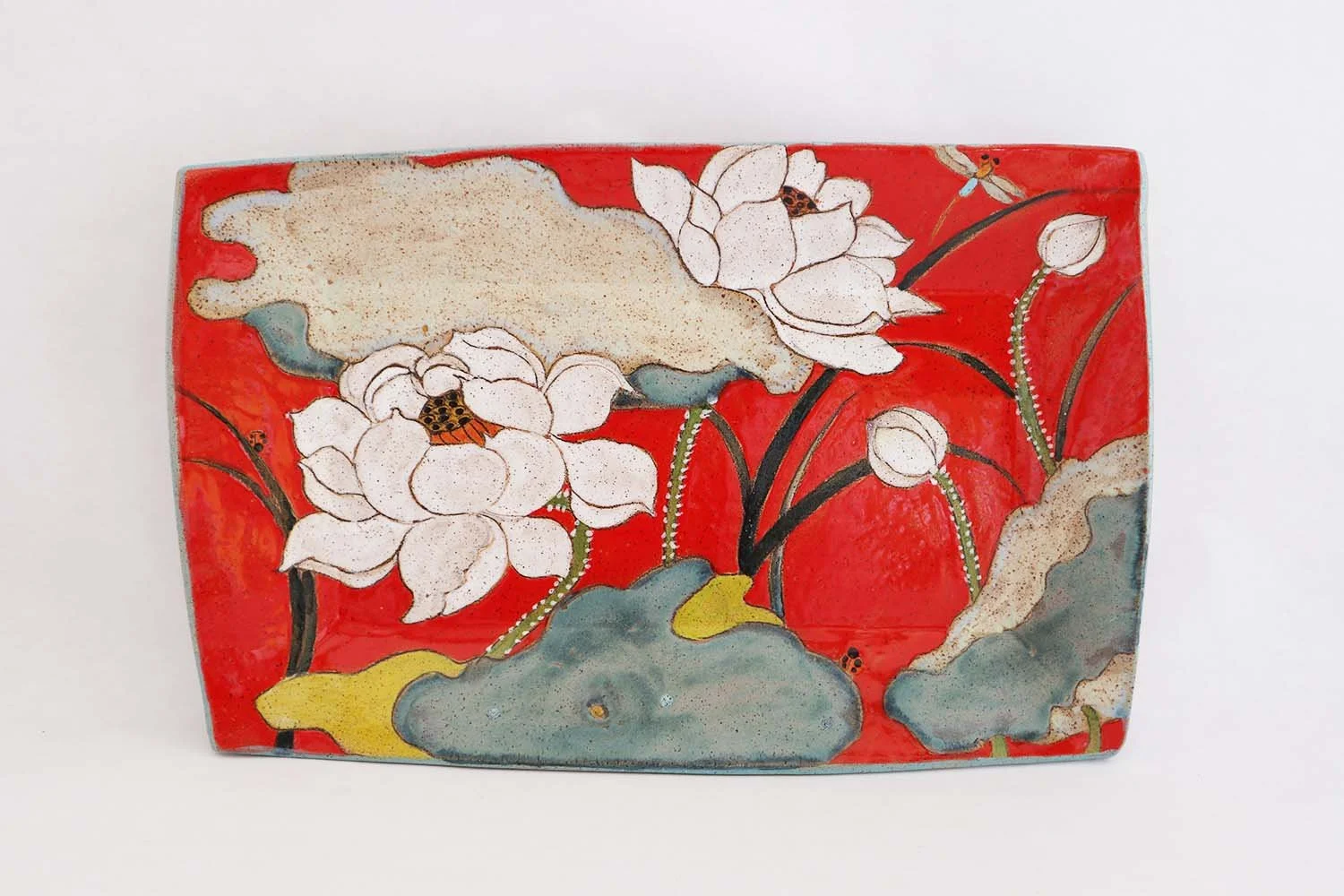 Lotus Flower Large Rectangle (red)