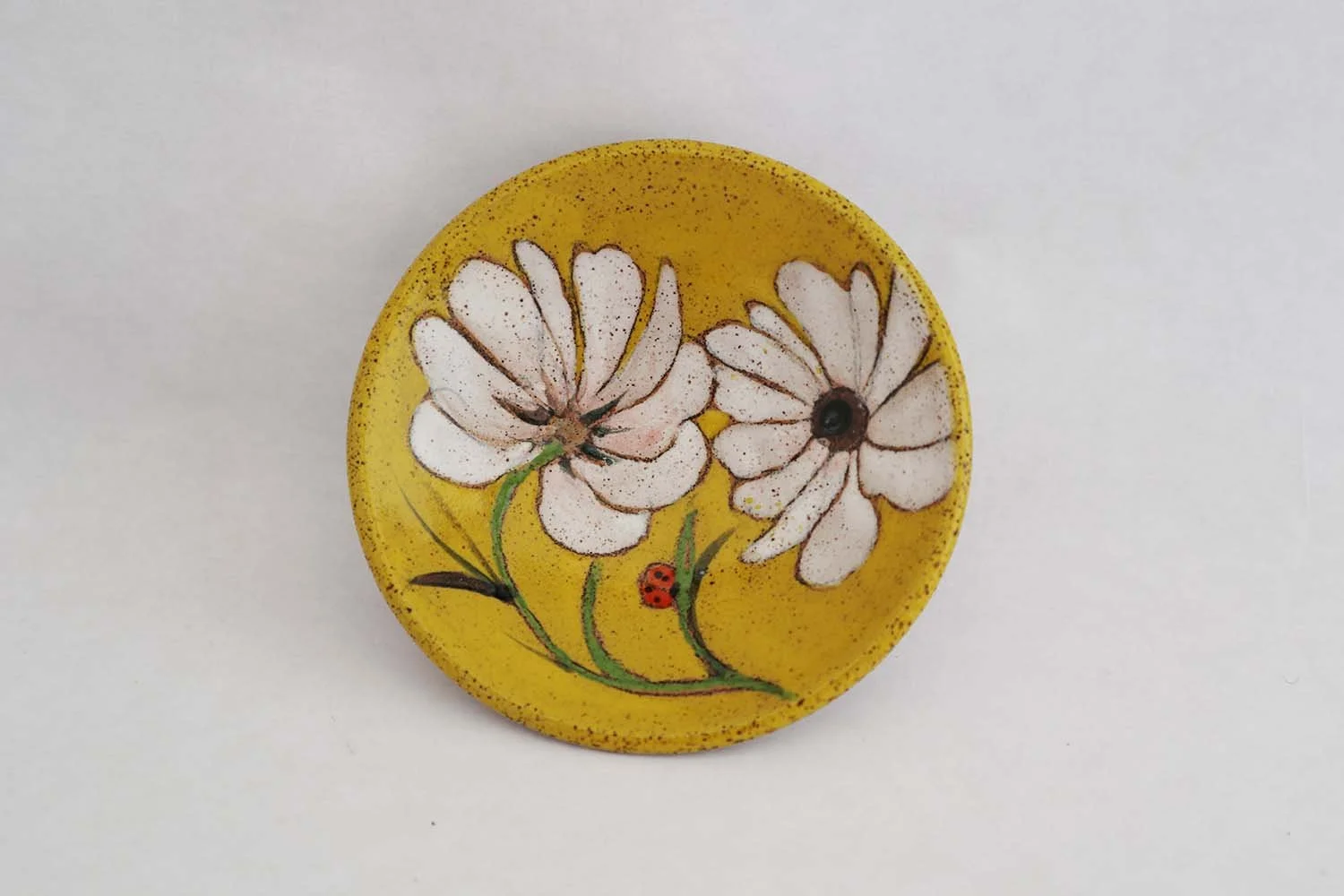 Flowers and Pigment Salt Dish (bright yellow)