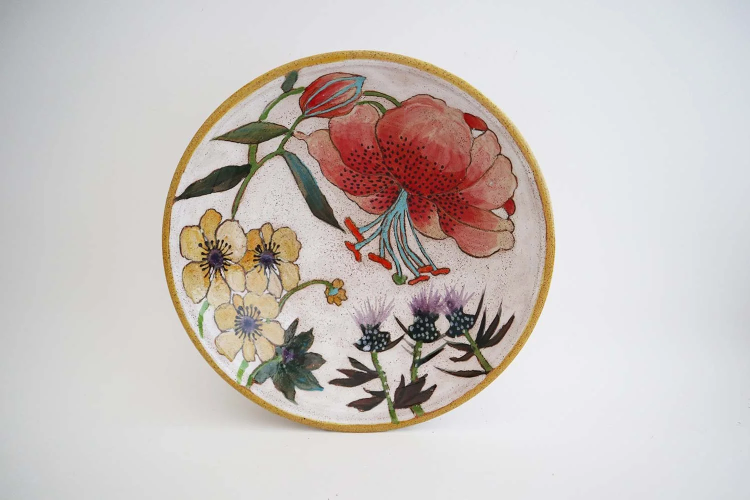 Flowers and Pigment Small Serving Bowl