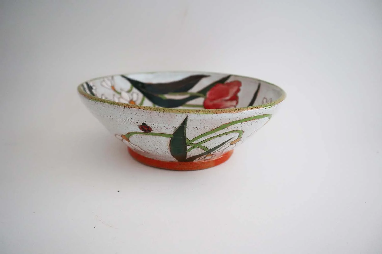 Spring Flower Small Serving Bowl (light blue)