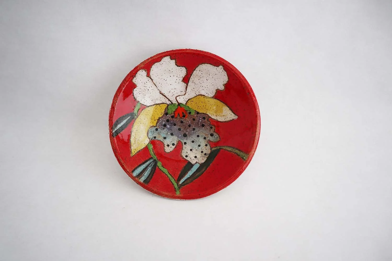 Spring Flowers Salt Dish (red)