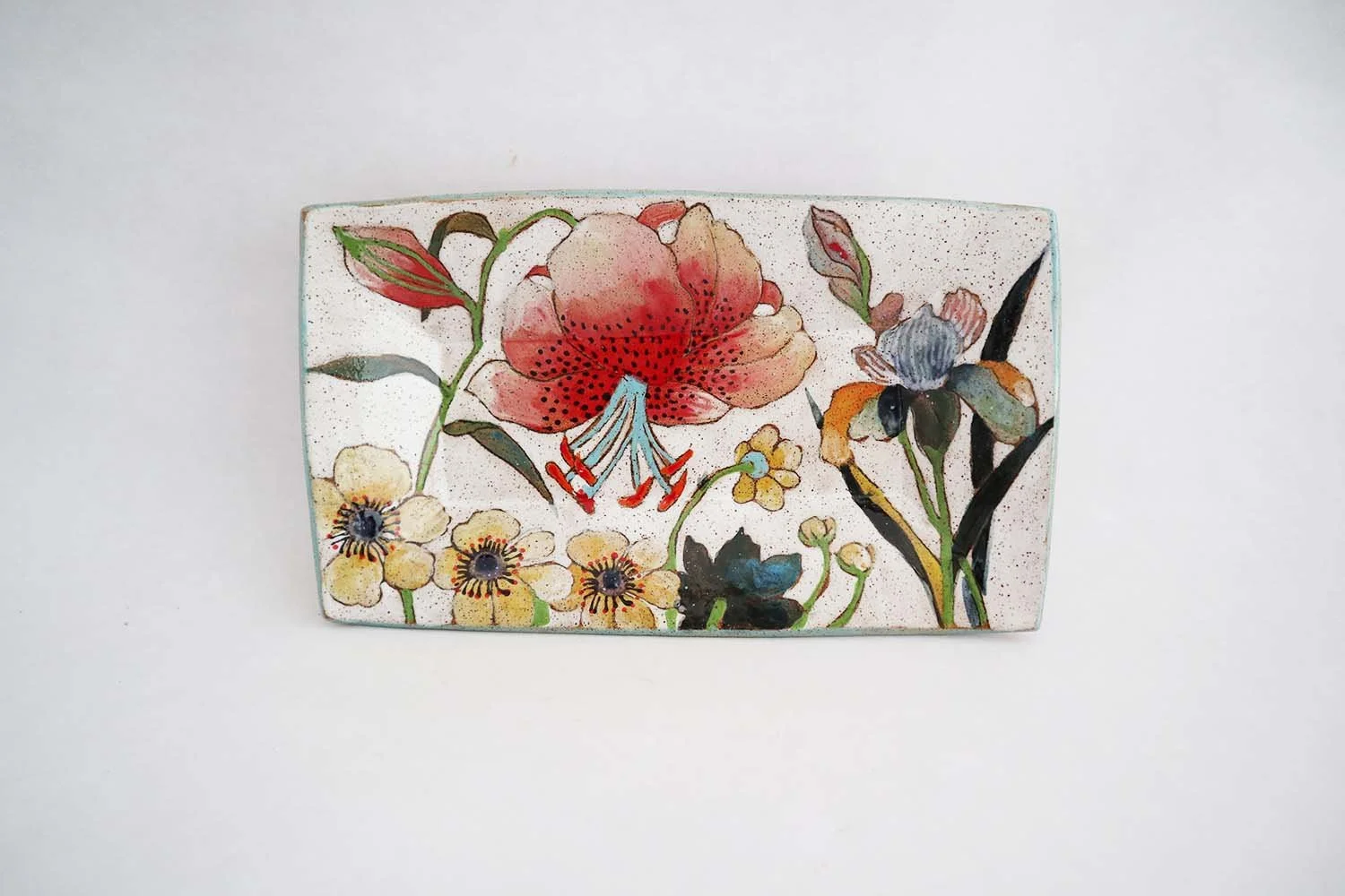 Flowers and Pigment Small Rectangle Tray