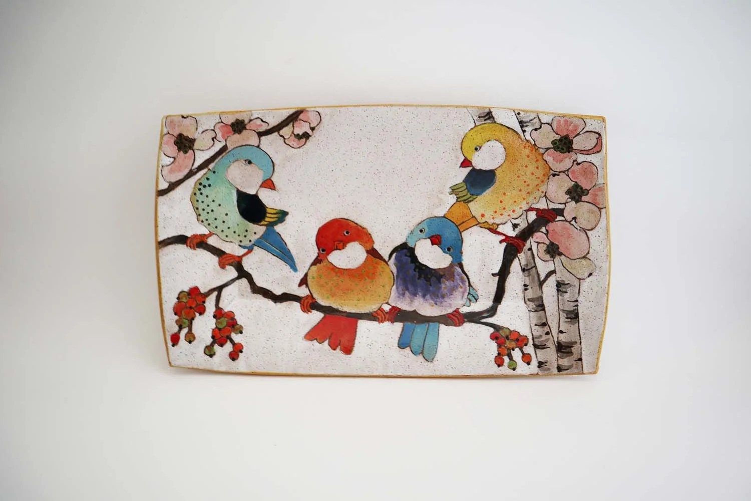 Flowers, Birds, and Berries Medium Rectangle Tray