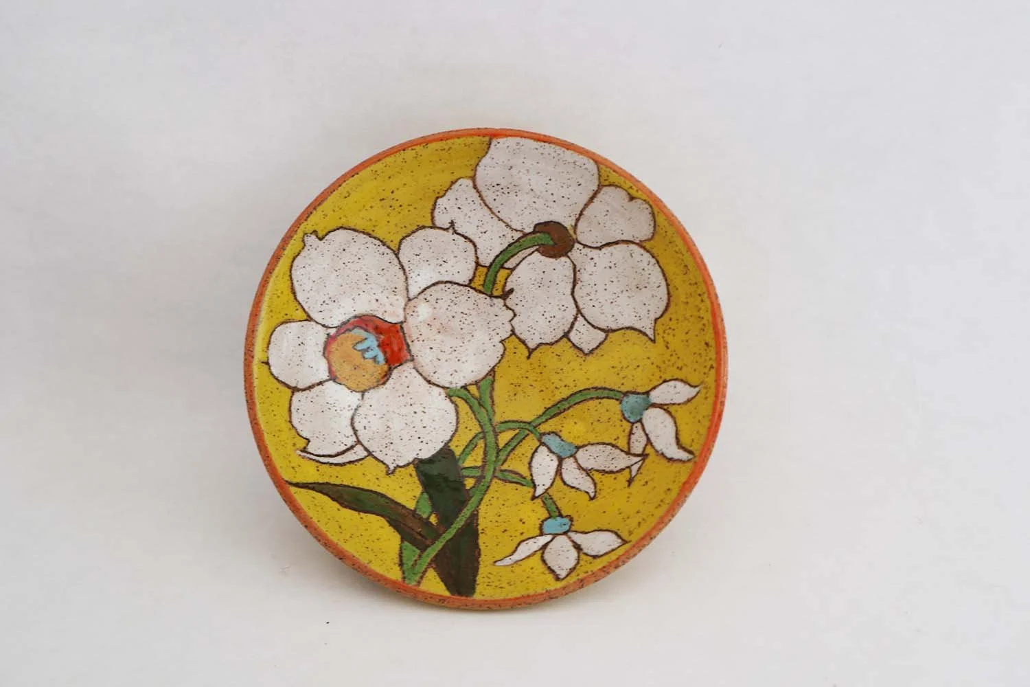 Flowers and Pigment Condiment Bowl (bright yellow)