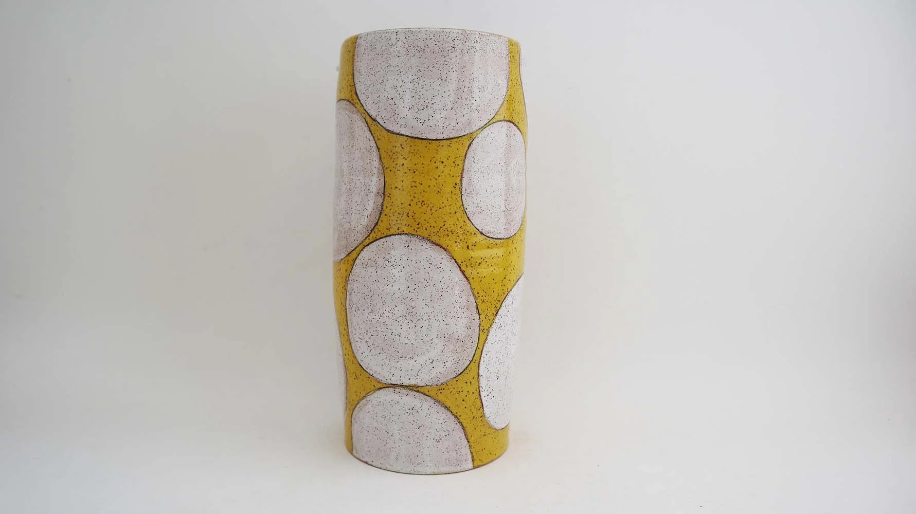 Dots Small Cylinder Vase ( yellow) - Made to Order