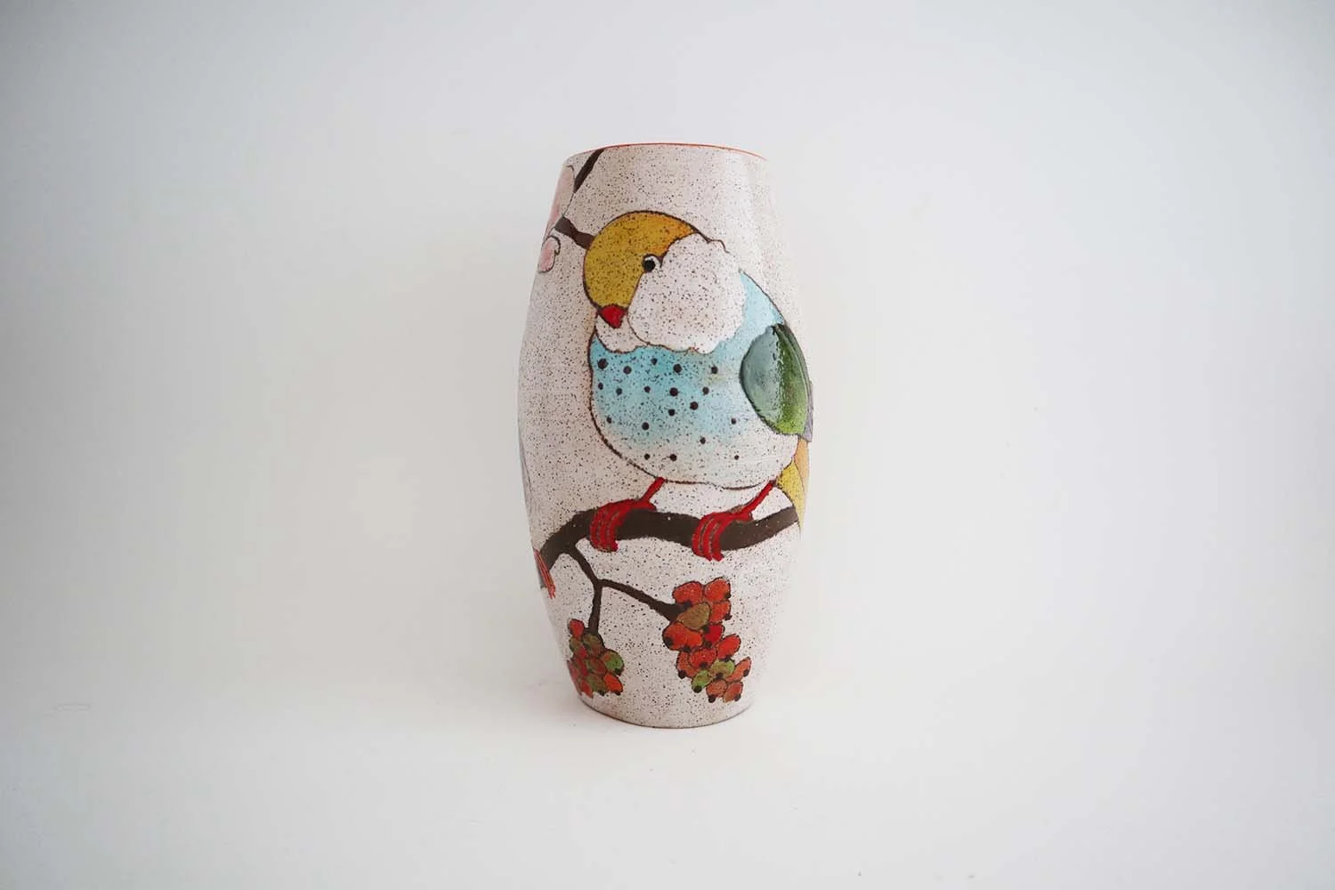 Flower, Birds, and Berries Vase