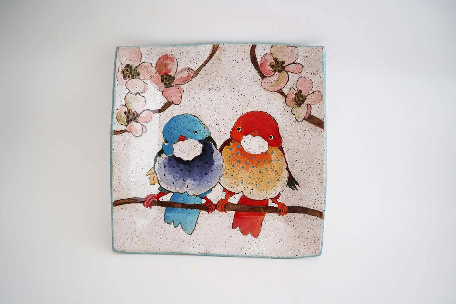 Flowers, Birds, and Berries Square Dish