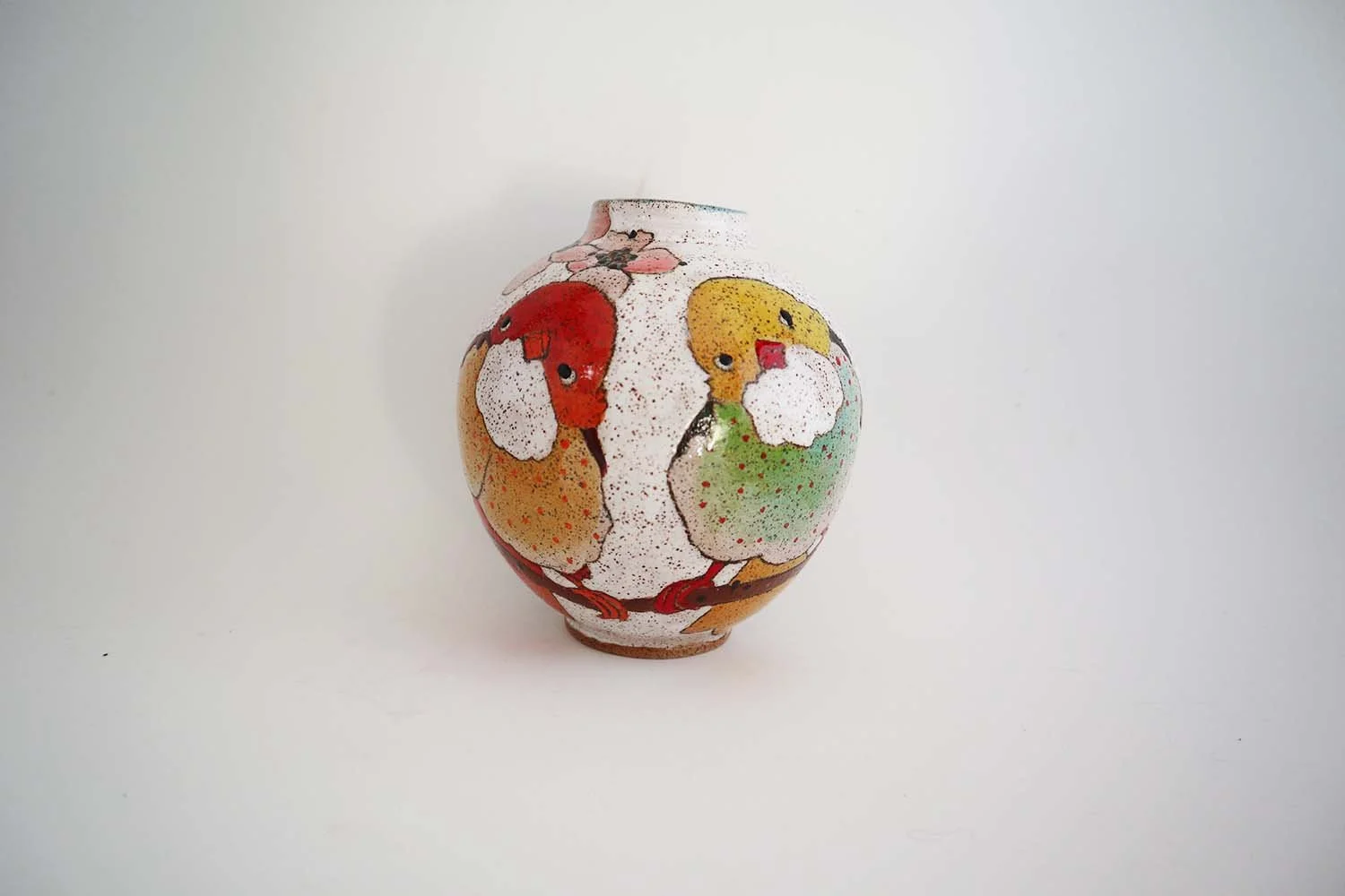 Flowers, Birds, and Berries Small Round Vase (Copy)