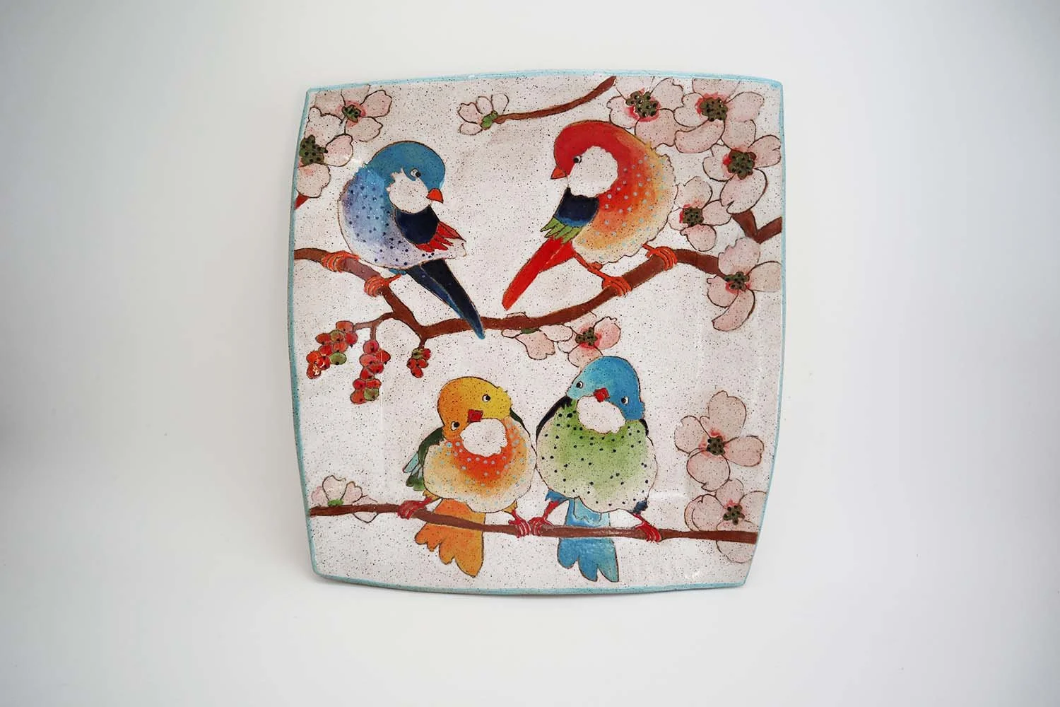 Flowers, Birds, and Berries Large Square Platter (Copy)