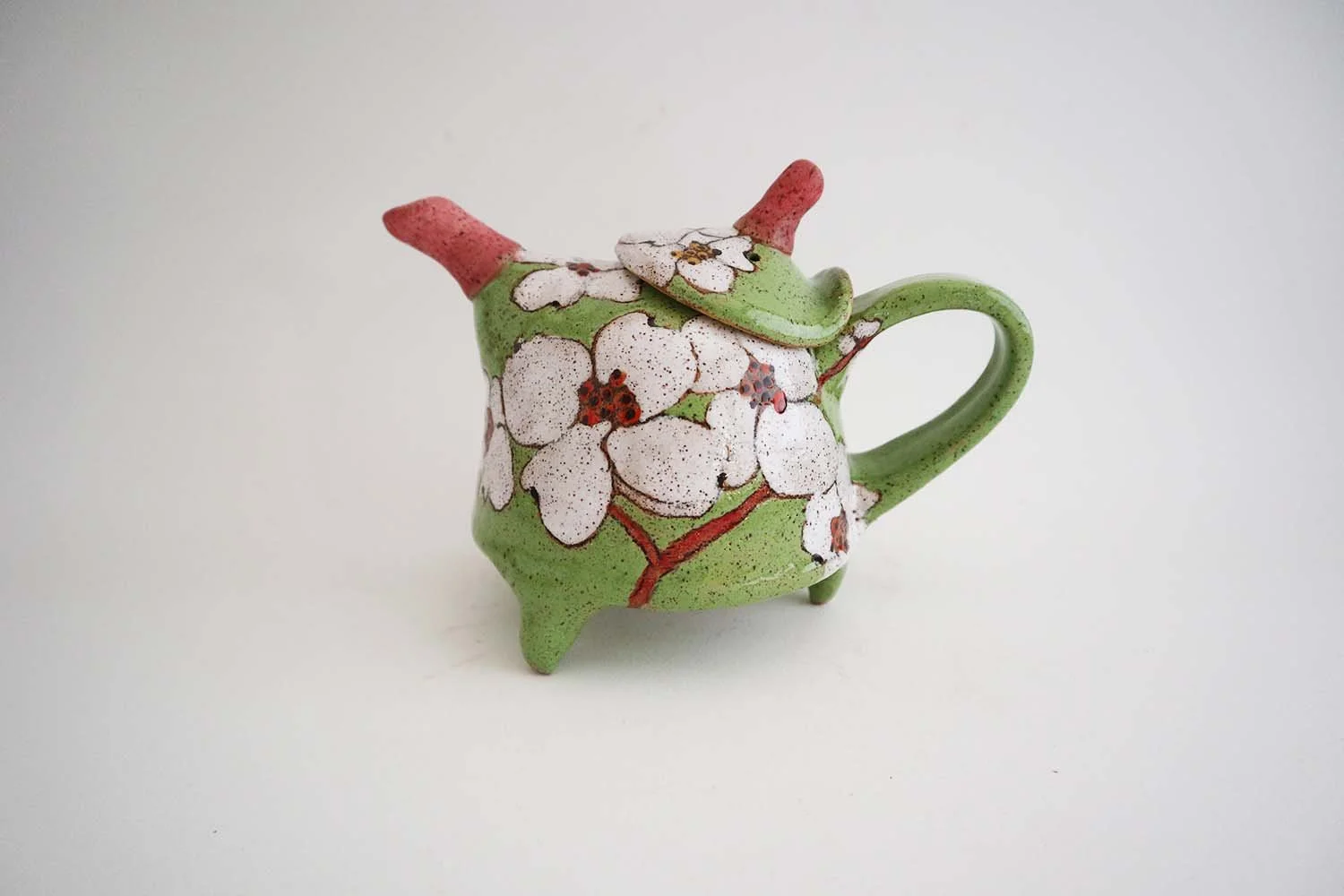 Dogwood  Small Teapot (green)