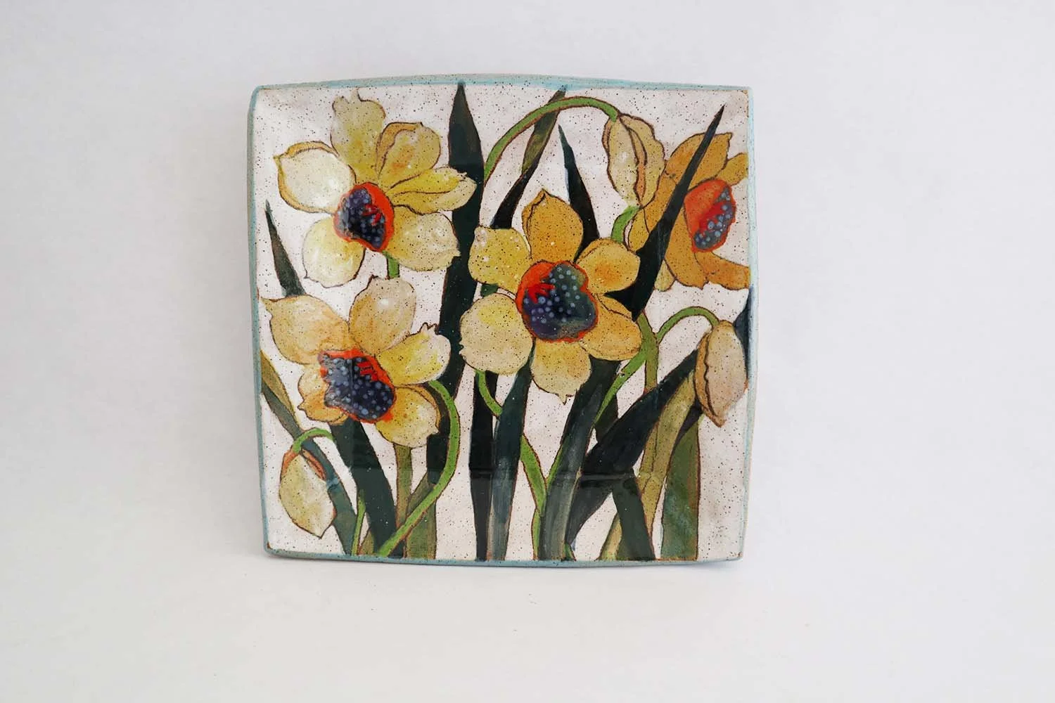Spring Flowers Square Dish (white)