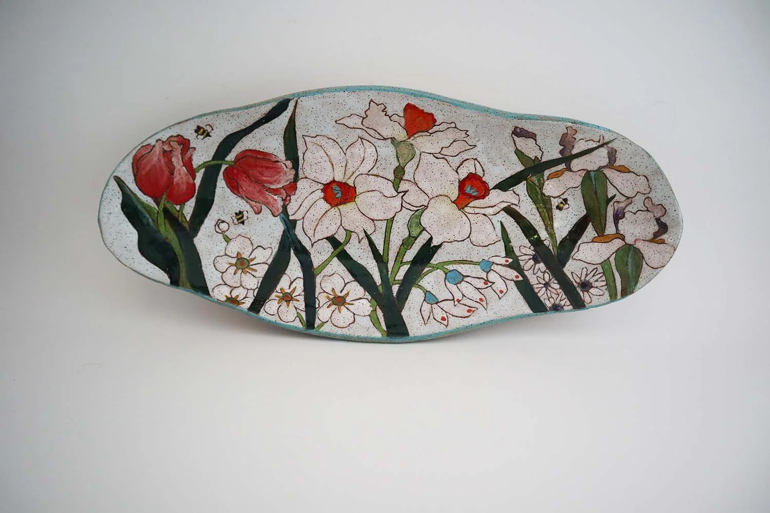 Spring Flowers  Small Long Oval Platter