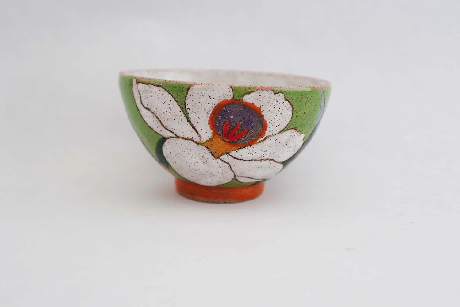 Flowers and Pigment Rice Bowl (green)