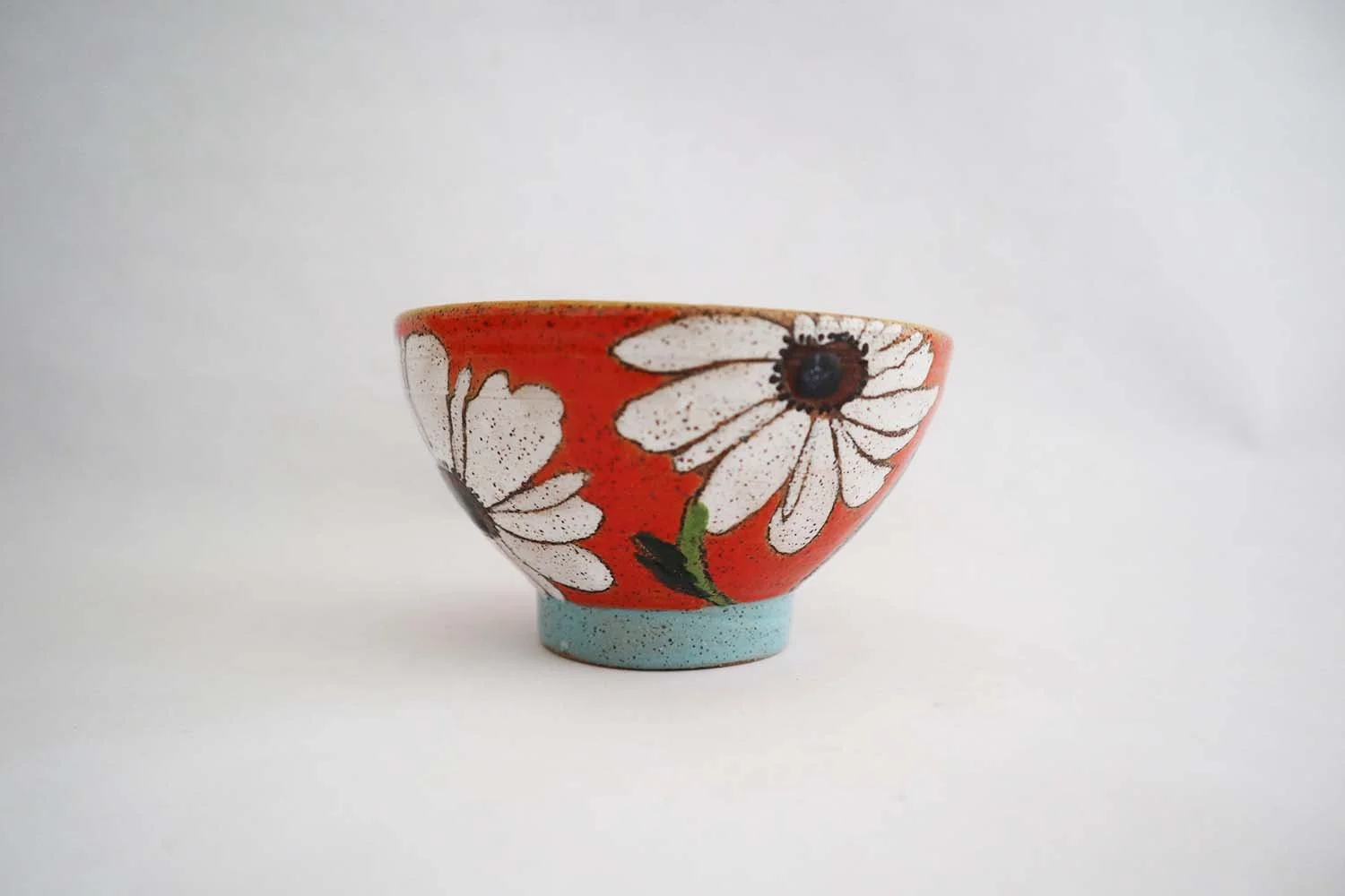 Flowers and Pigment Rice Bowl (red)