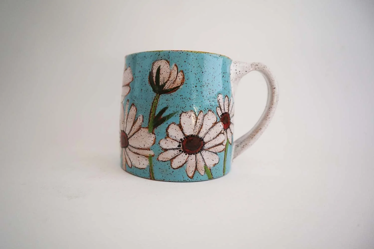 Flowers and Pigment Small Mug (blue/white handle)