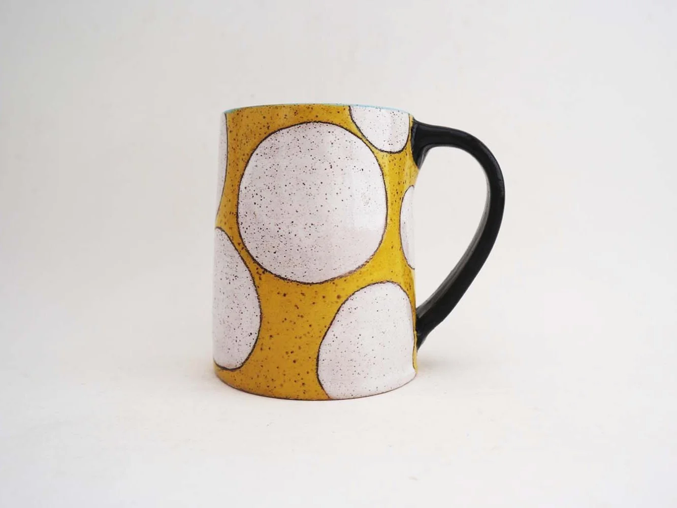 Dot Large Mug - Made to Order (yellow w/ black handle)