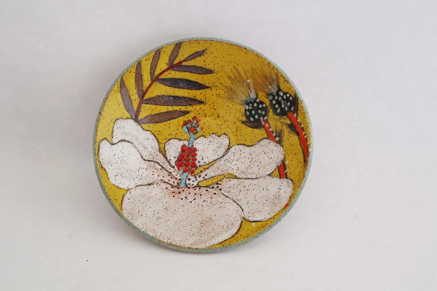 Flowers and Pigment Condiment Bowl (bright yellow)