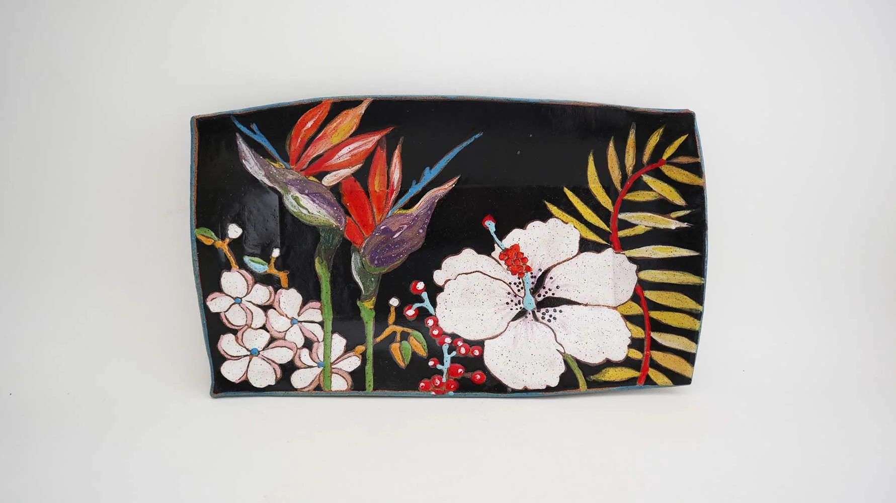 Midnight Garden Medium Rectangle Tray - Made to Order